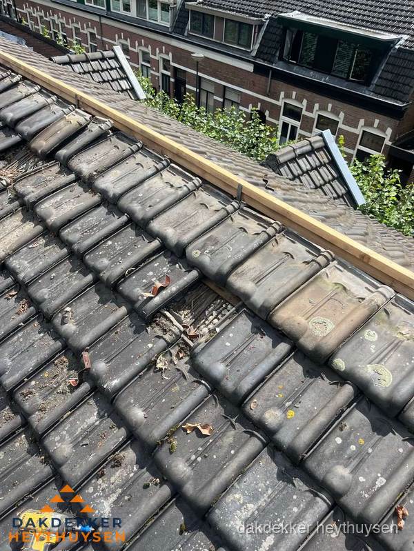 Dakonderhoud aan schuin pannendak met nokvernieuwing in Heythuysen Dakonderhoud aan schuin pannendak met nokvernieuwing in Heythuysen